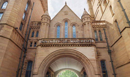The famous arch at the University of Manchester